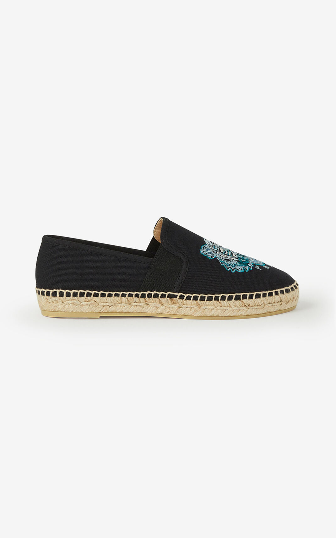 Kenzo Elasticated Vászon Tiger Espadrilles Női Fekete | ID.685223